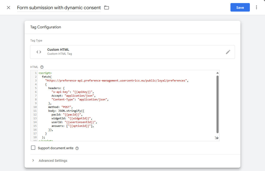 New Custom HTML tag