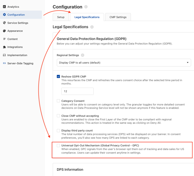 Global Privacy Control (GPC) Signal – Usercentrics Support - EN